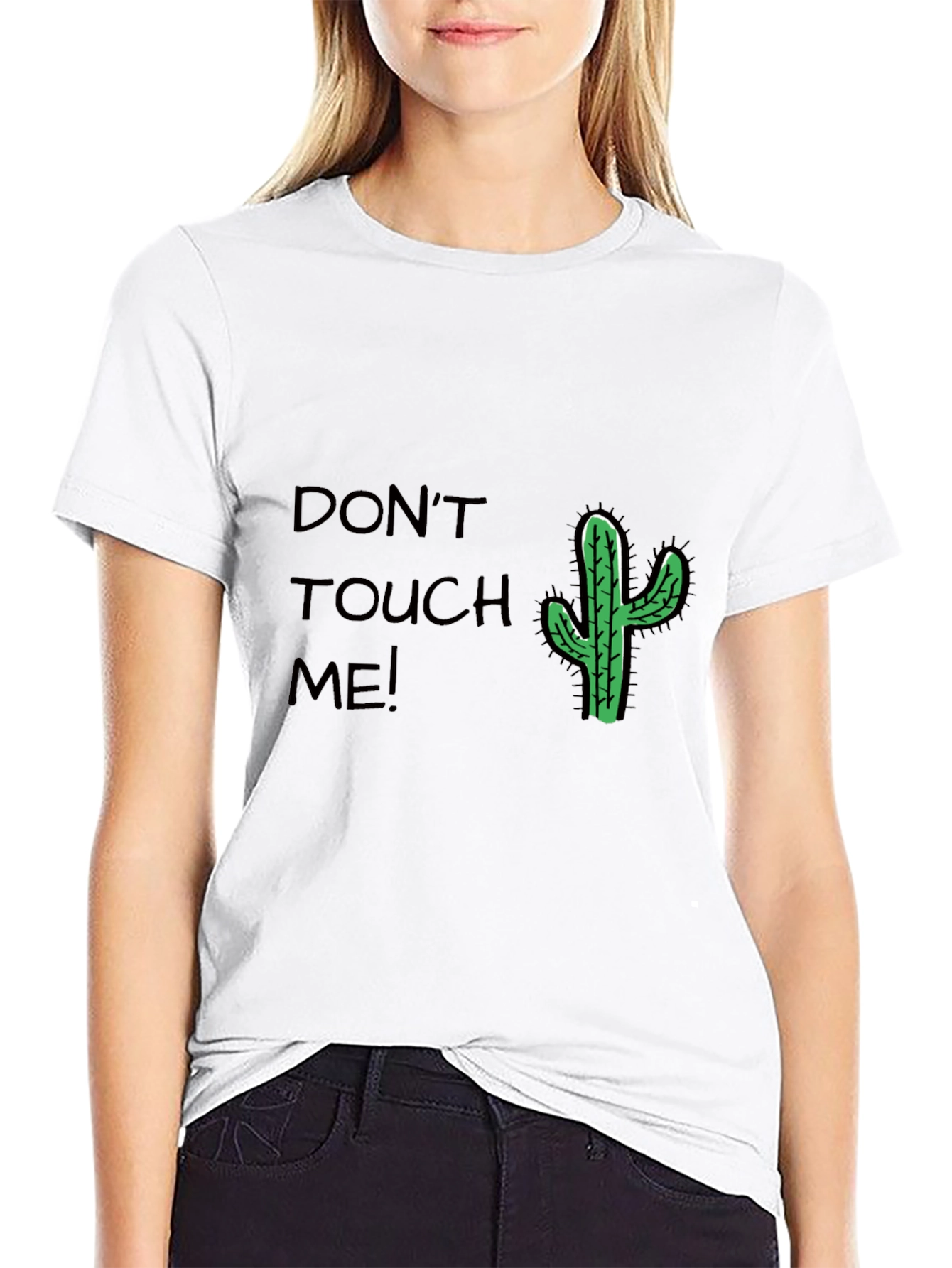 Dont Touch Me Cactus T-Shirt - Black Cotton Tee