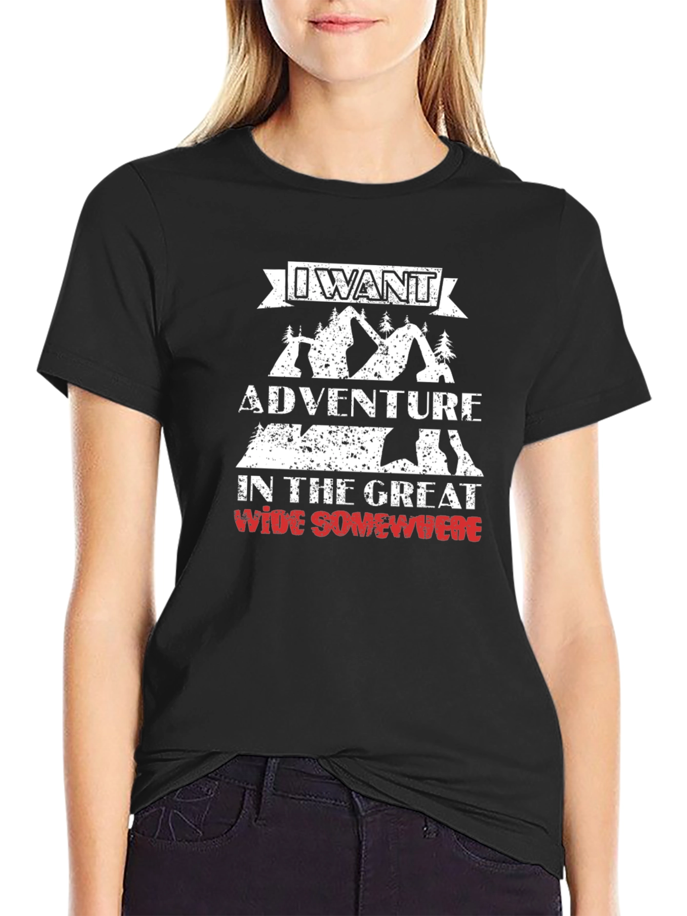 Adventure Awaits Graphic Tee - Black