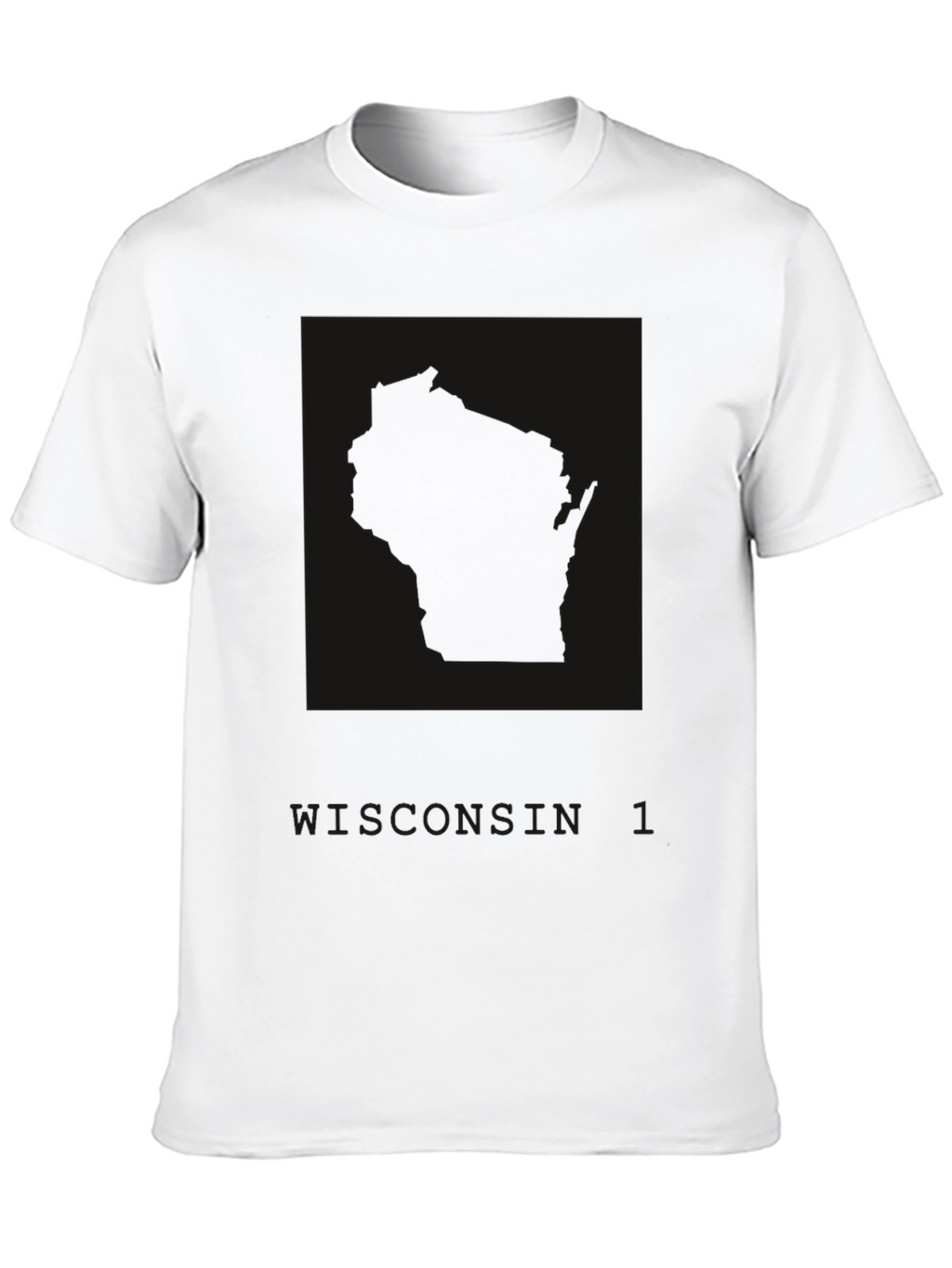 Black Graphic Tee - Wisconsin State Outline