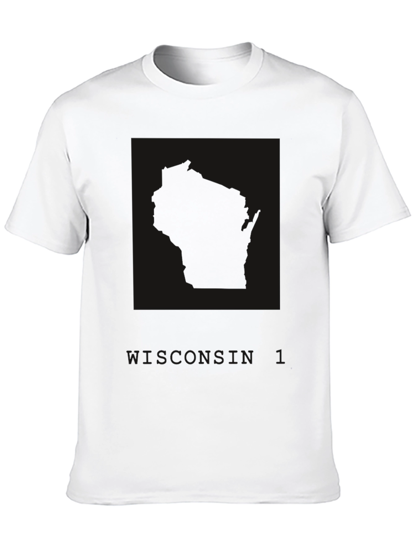 Black Graphic Tee - Wisconsin State Outline