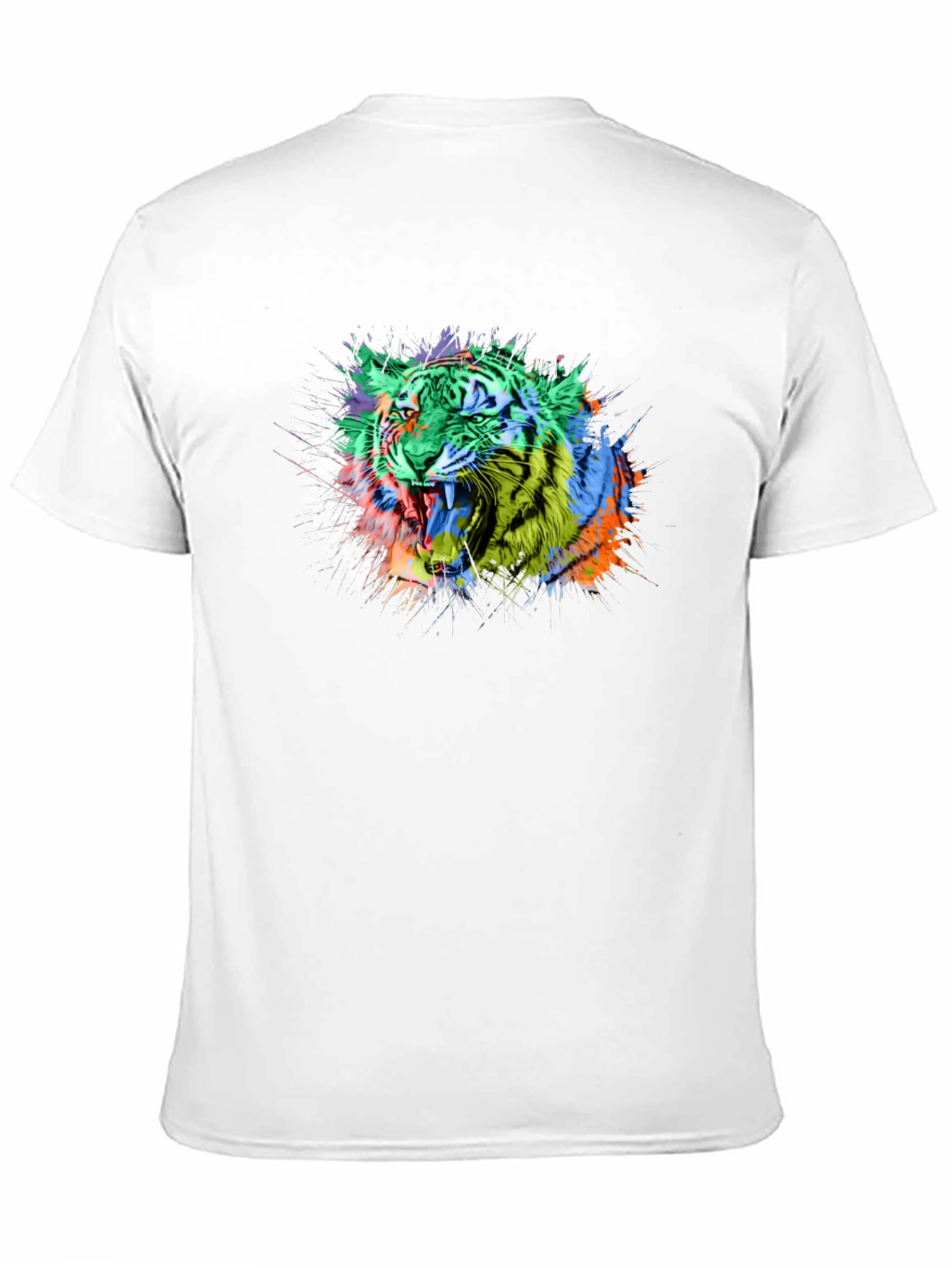 Vibrant Tiger Graphic Black T-Shirt