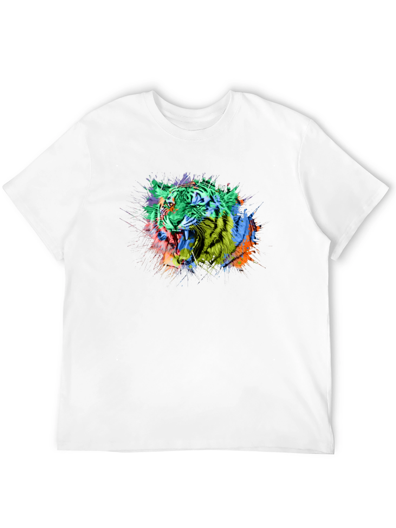Vibrant Tiger Graphic Black T-Shirt