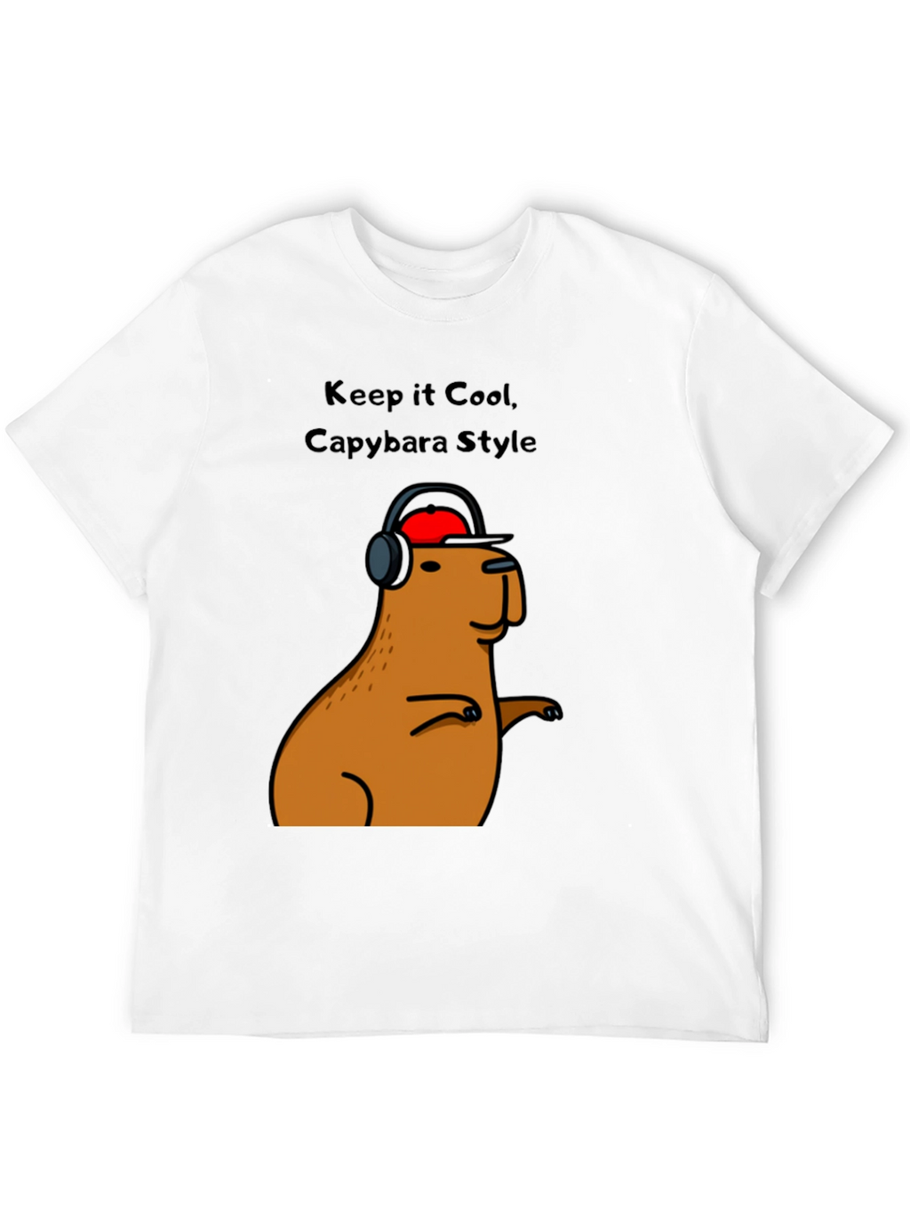 Cool Capybara Style Graphic Tee - Black