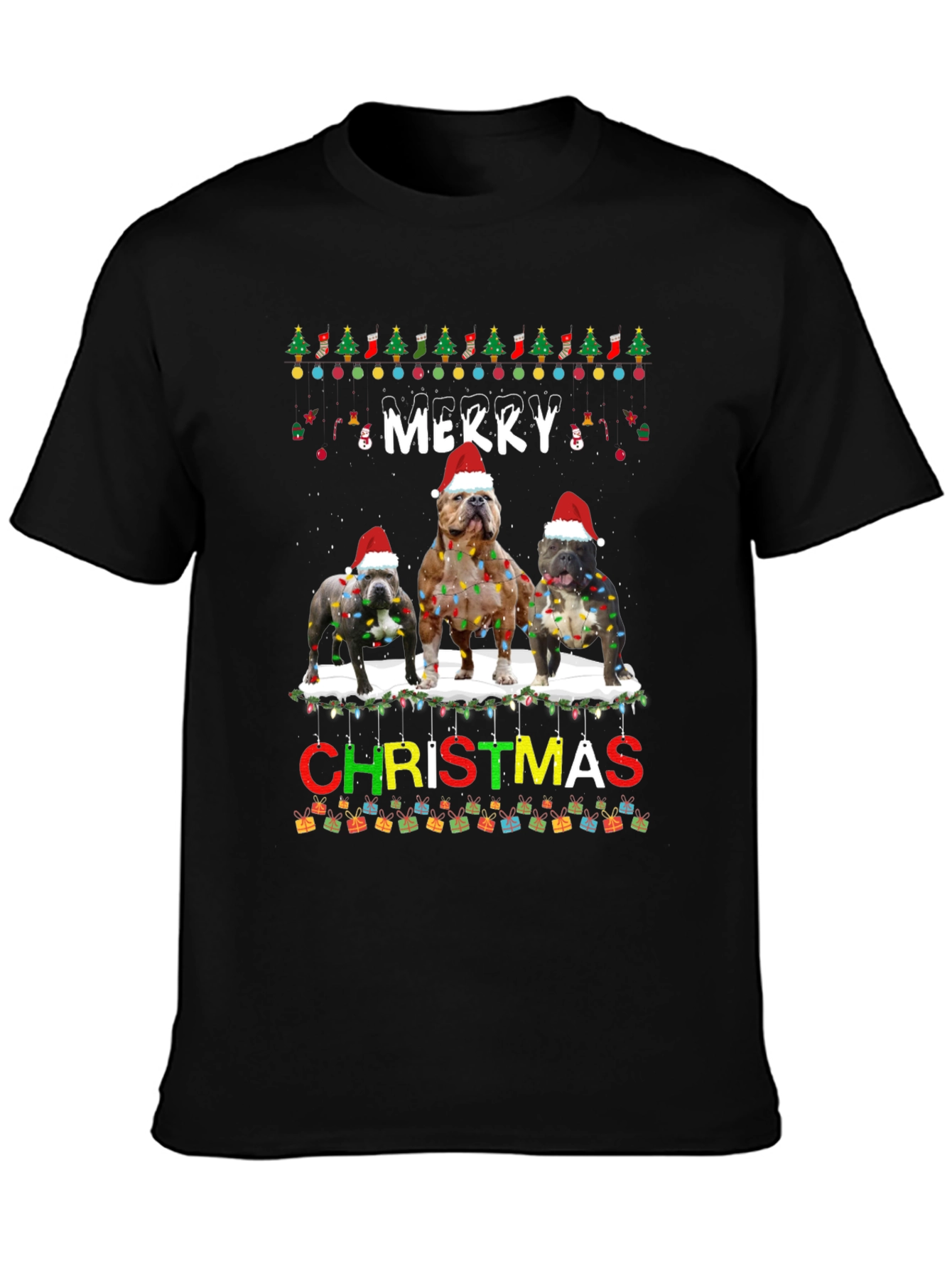 Merry Christmas Bulldog T-Shirt