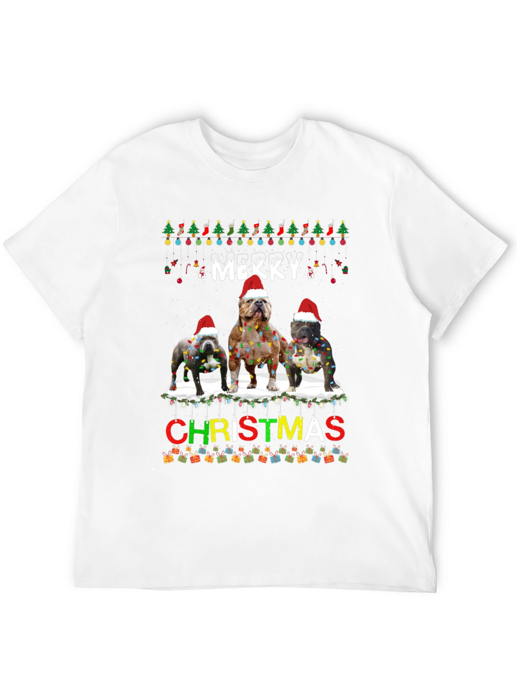 Merry Christmas Bulldog T-Shirt