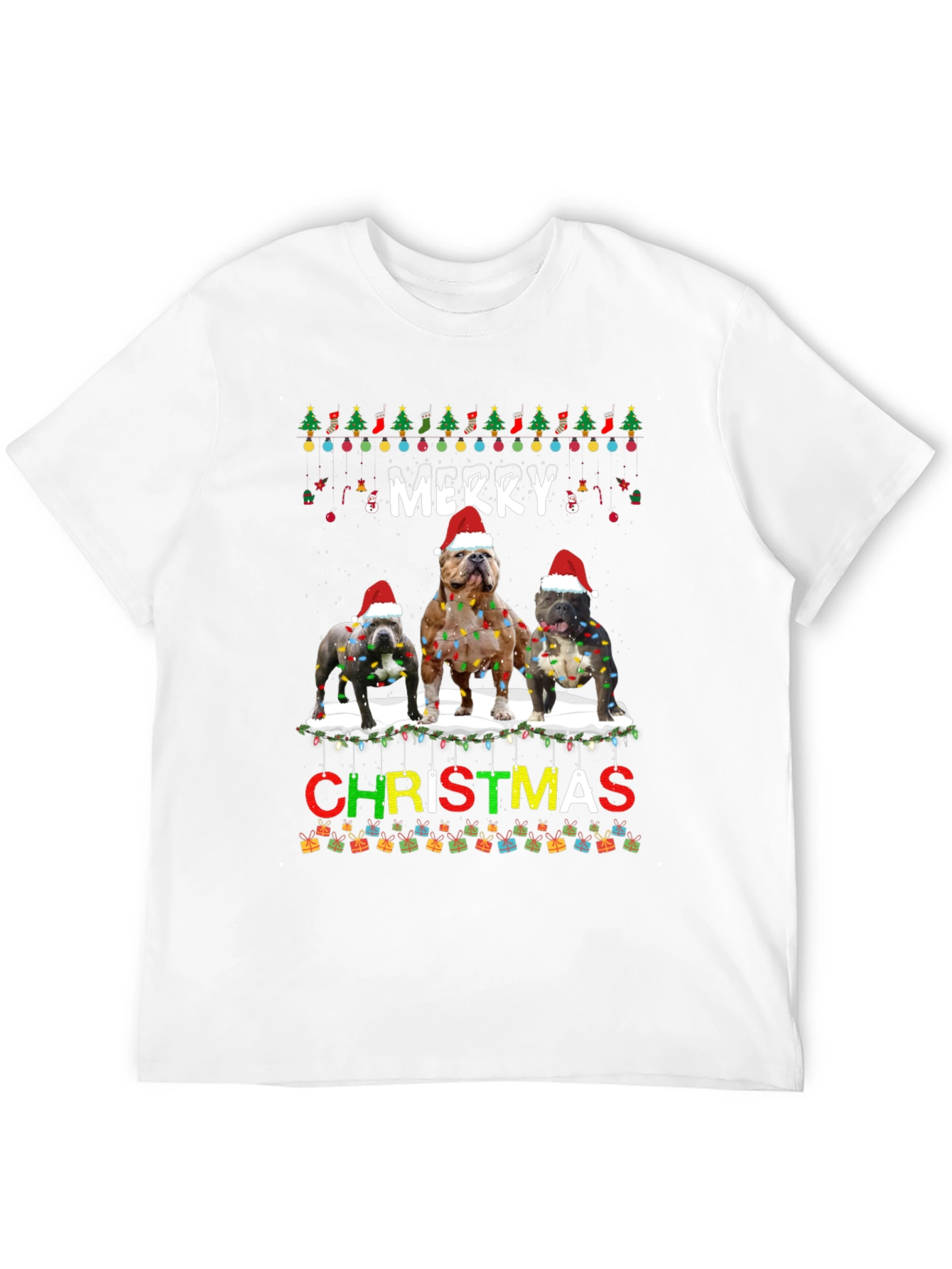 Merry Christmas Bulldog T-Shirt