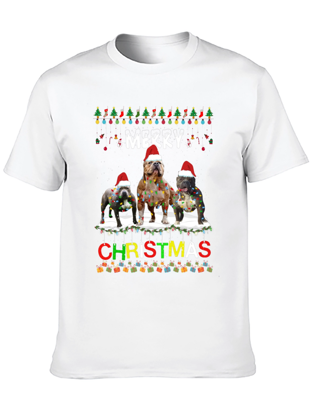 Merry Christmas Bulldog T-Shirt