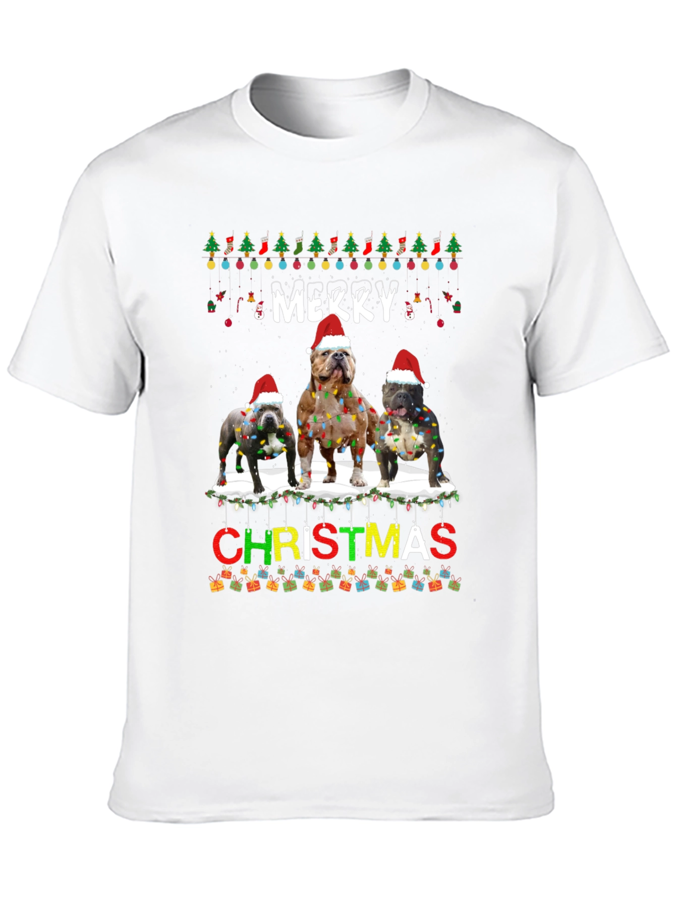 Merry Christmas Bulldog T-Shirt