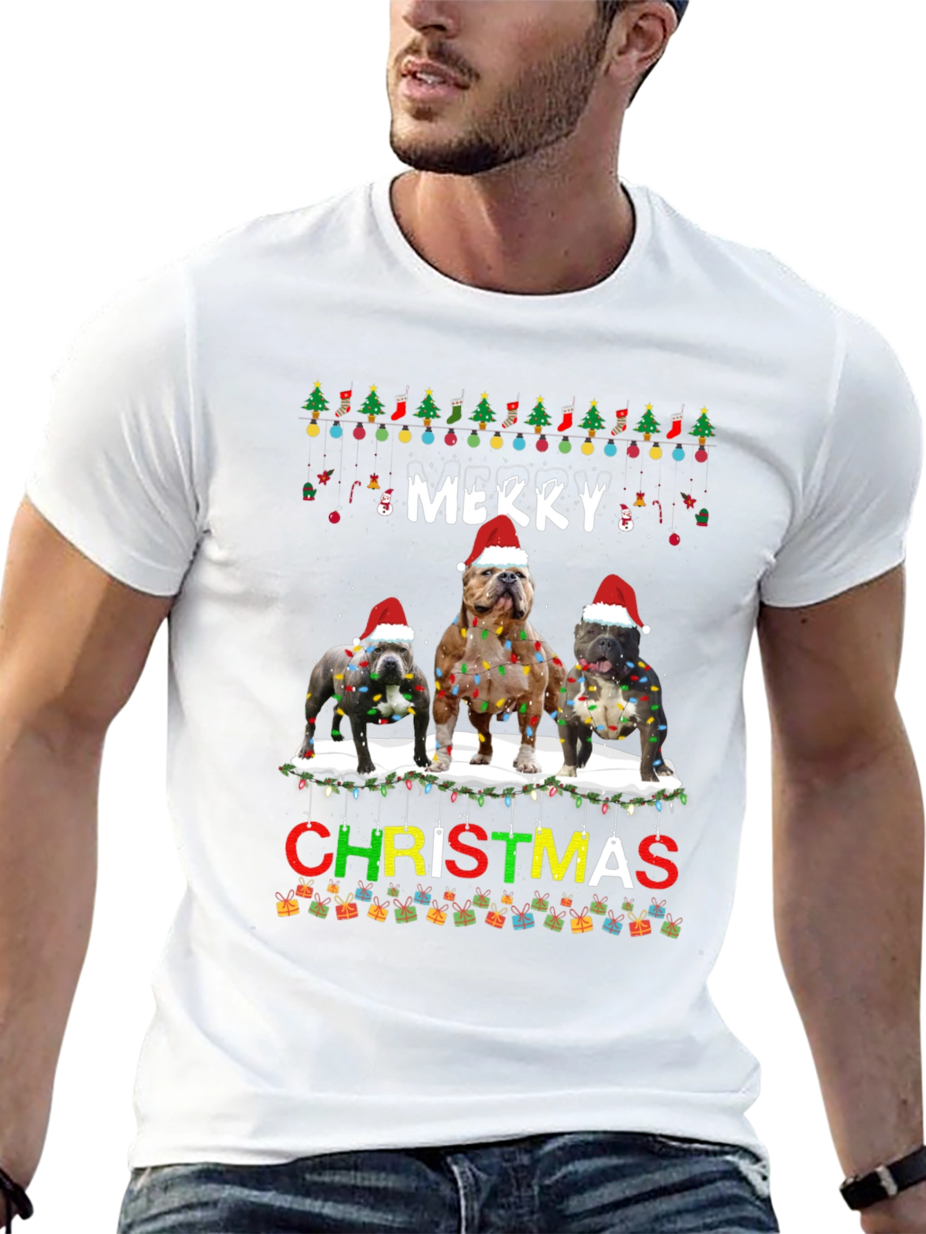 Merry Christmas Bulldog T-Shirt