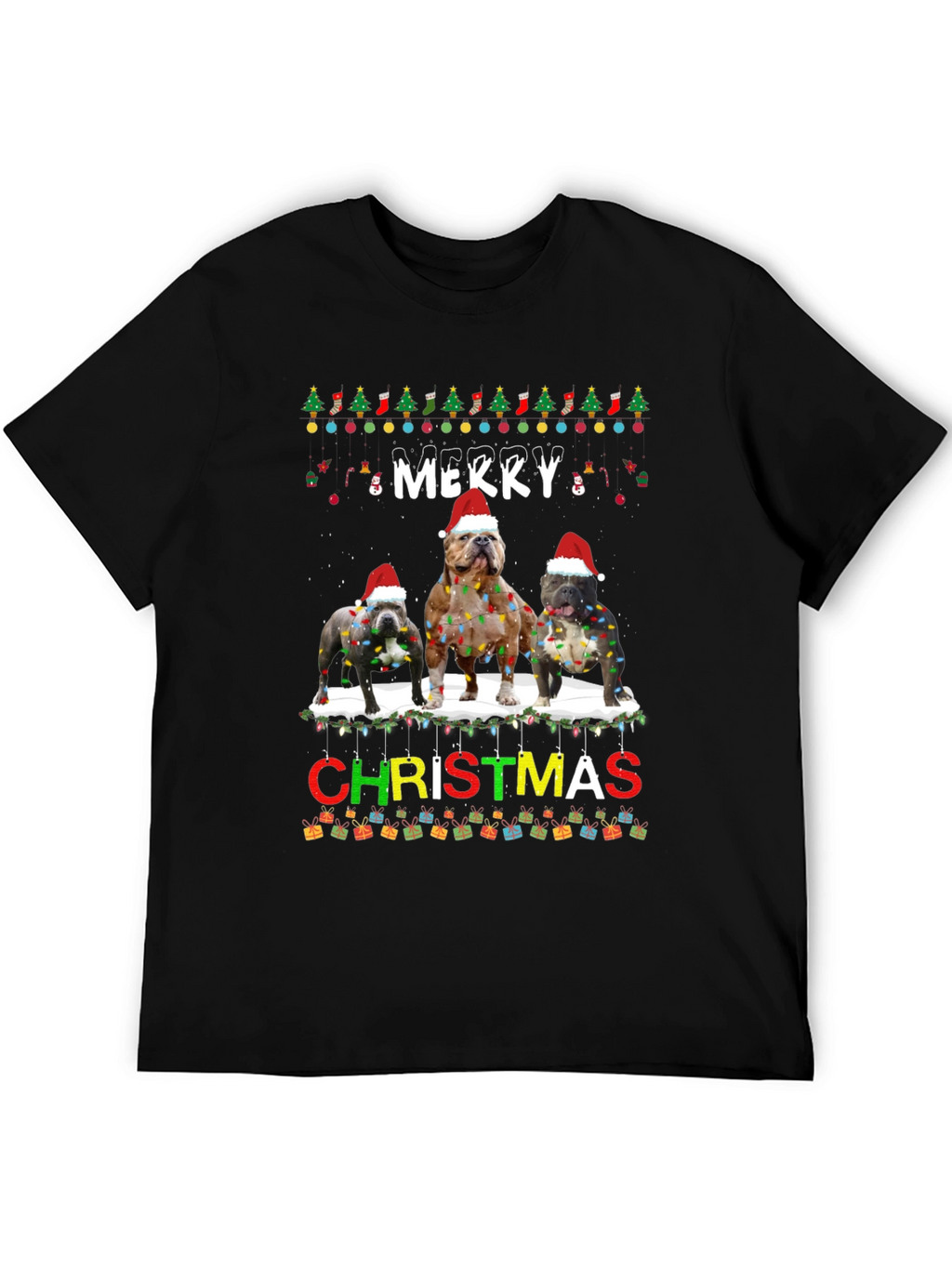Merry Christmas Bulldog T-Shirt