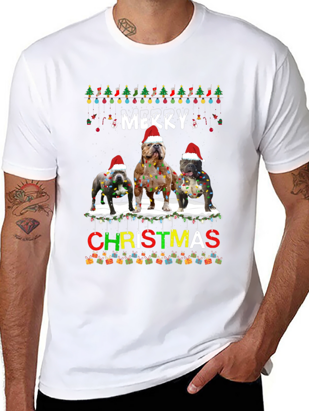 Merry Christmas Bulldog T-Shirt