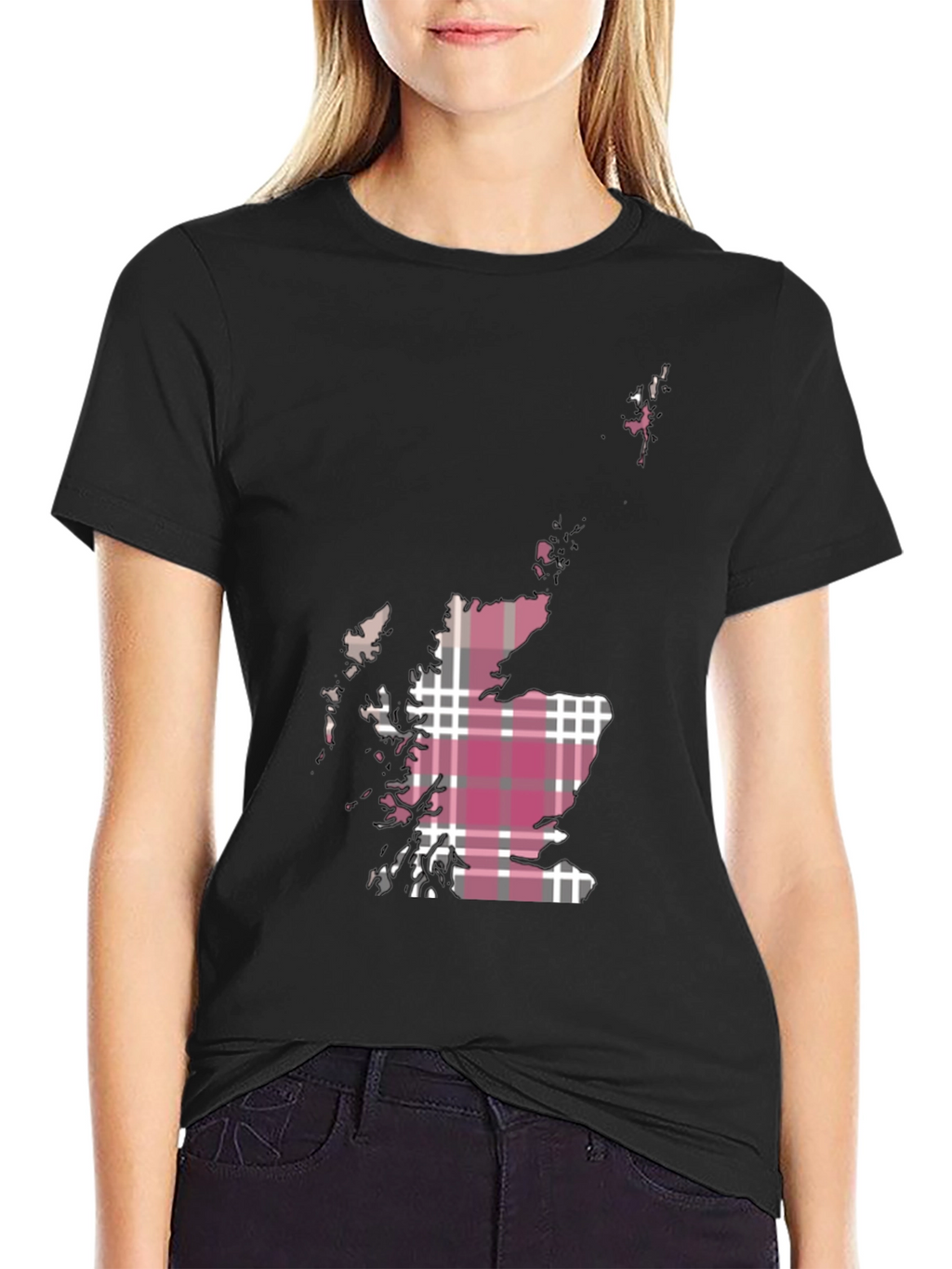 Scotland Map Tartan T-Shirt