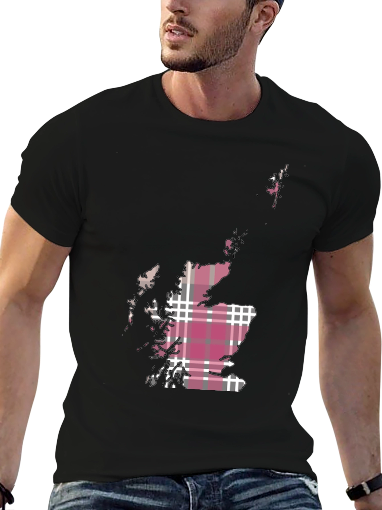 Scotland Map Tartan T-Shirt