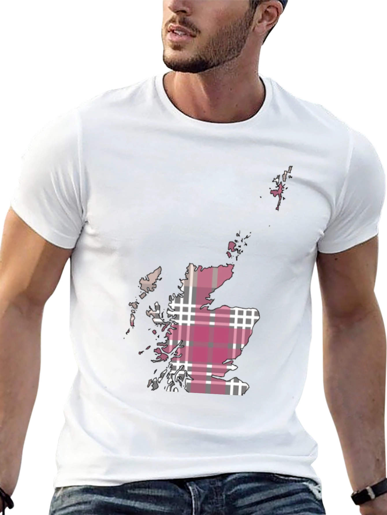 Scotland Map Tartan T-Shirt