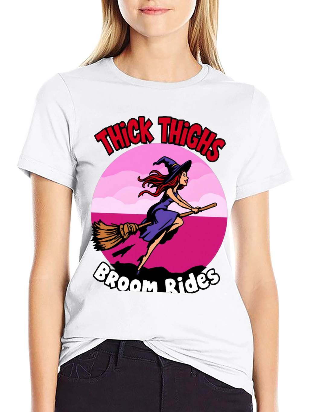 Thick Thighs Broom Rides Graphic Tee