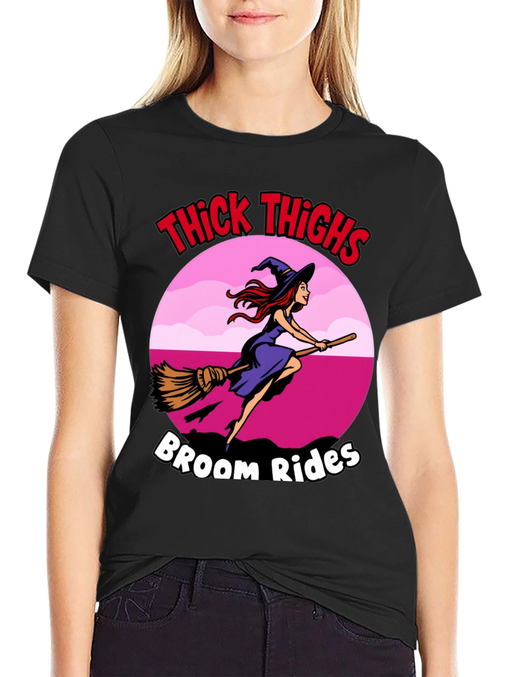 Thick Thighs Broom Rides Graphic Tee