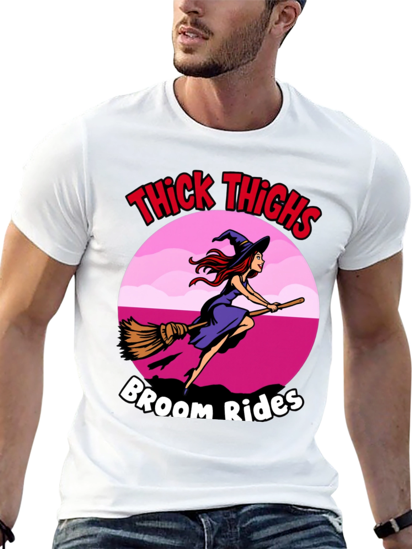 Thick Thighs Broom Rides Graphic Tee