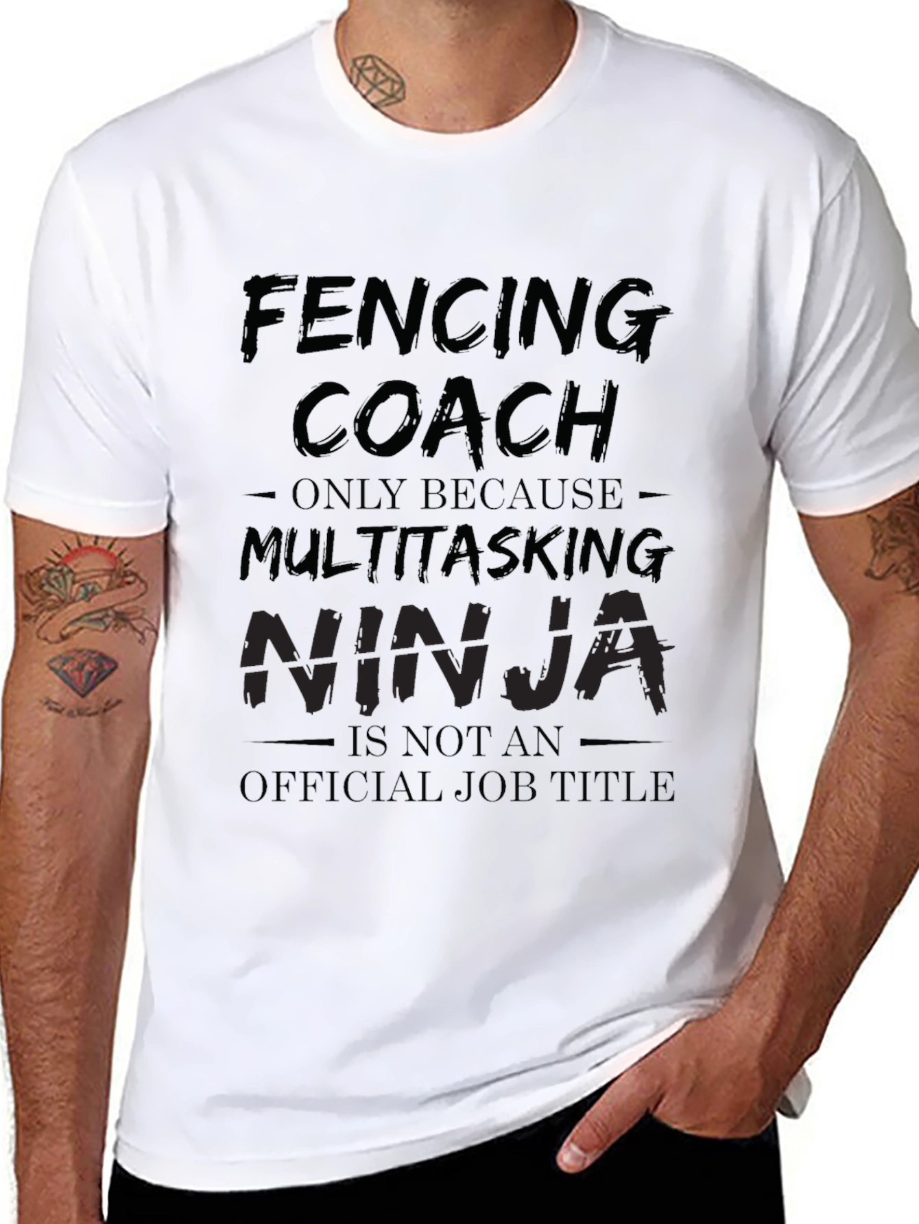 Fencing Coach Multitasking Ninja T-Shirt