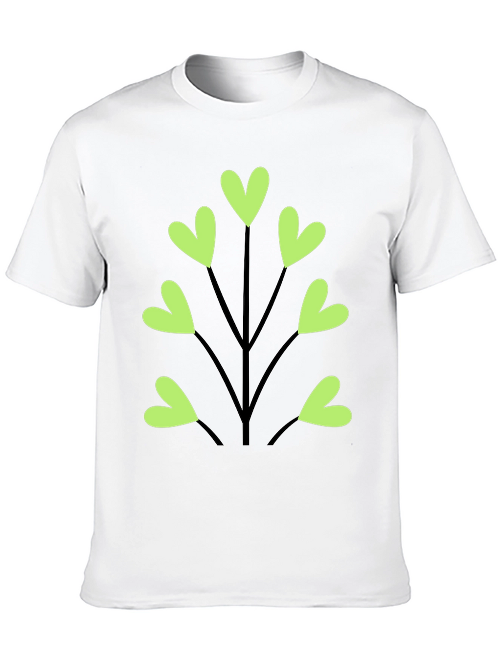 Heart Leaf Tee - Black Cotton T-Shirt