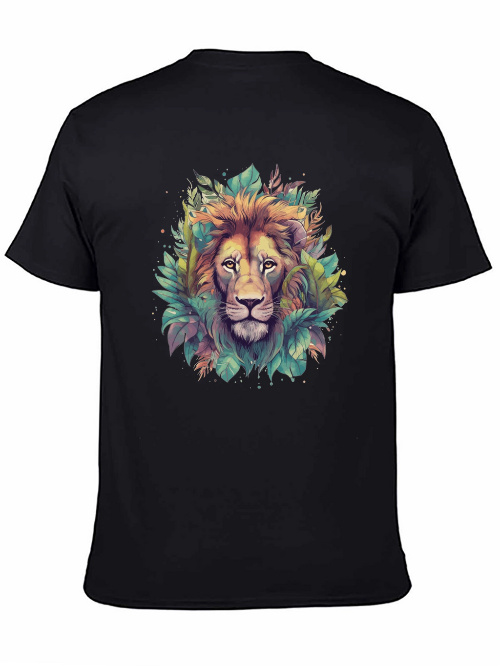 Lion Jungle Graphic T-Shirt - Black