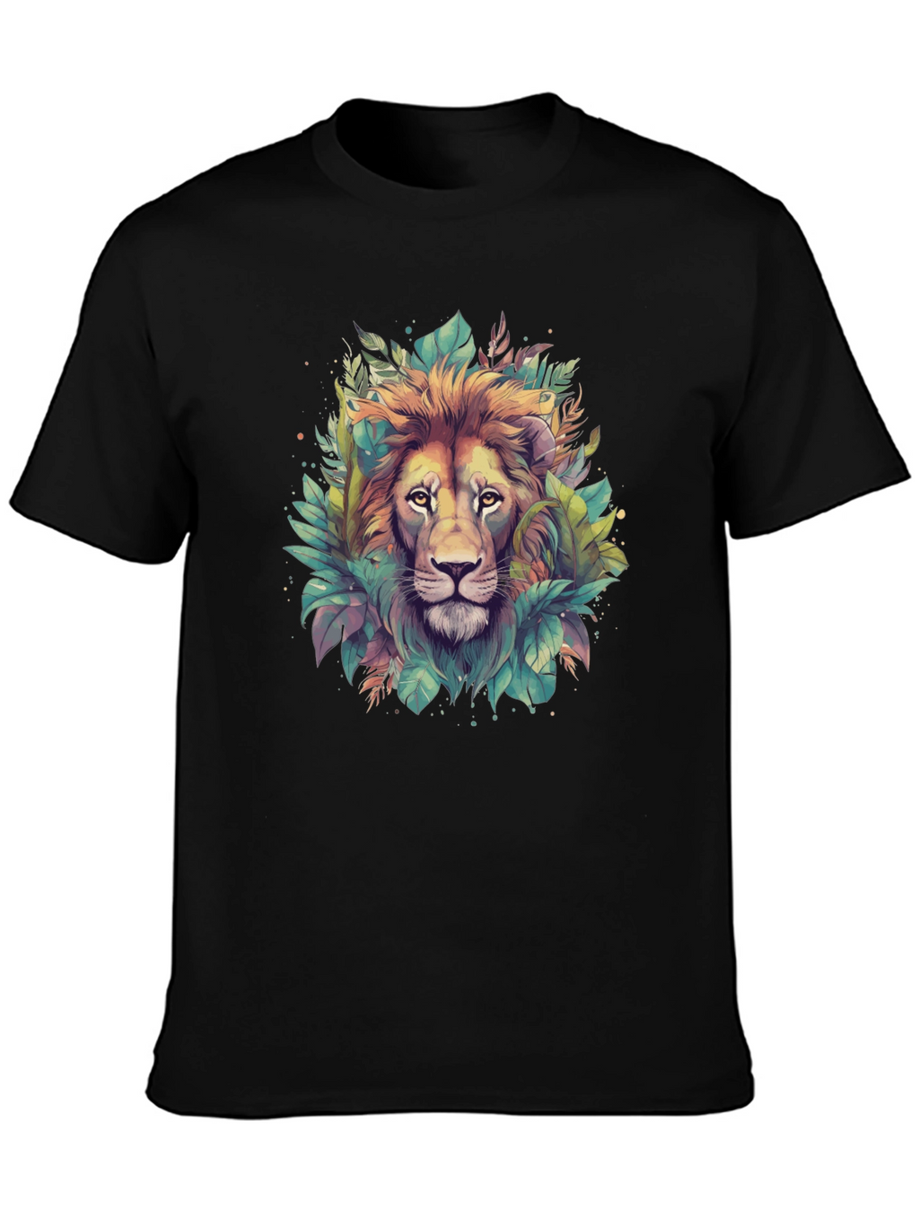 Lion Jungle Graphic T-Shirt - Black