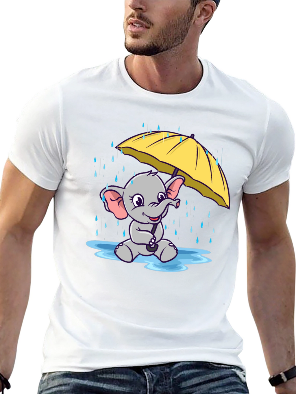 Cute Elephant T-Shirt - Rainy Day Design