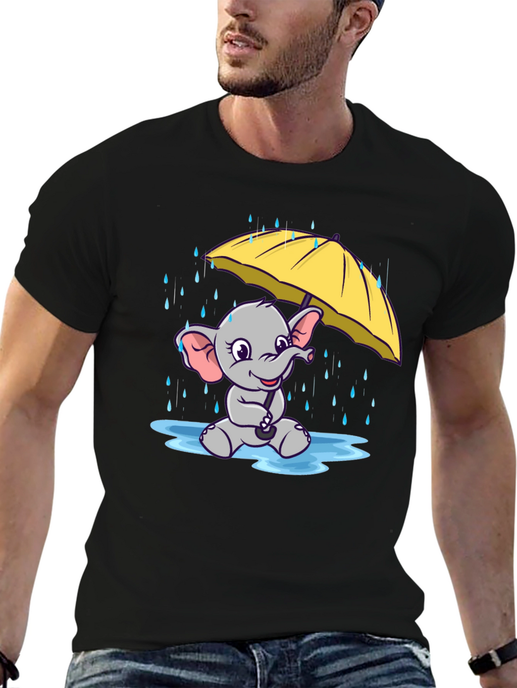 Cute Elephant T-Shirt - Rainy Day Design