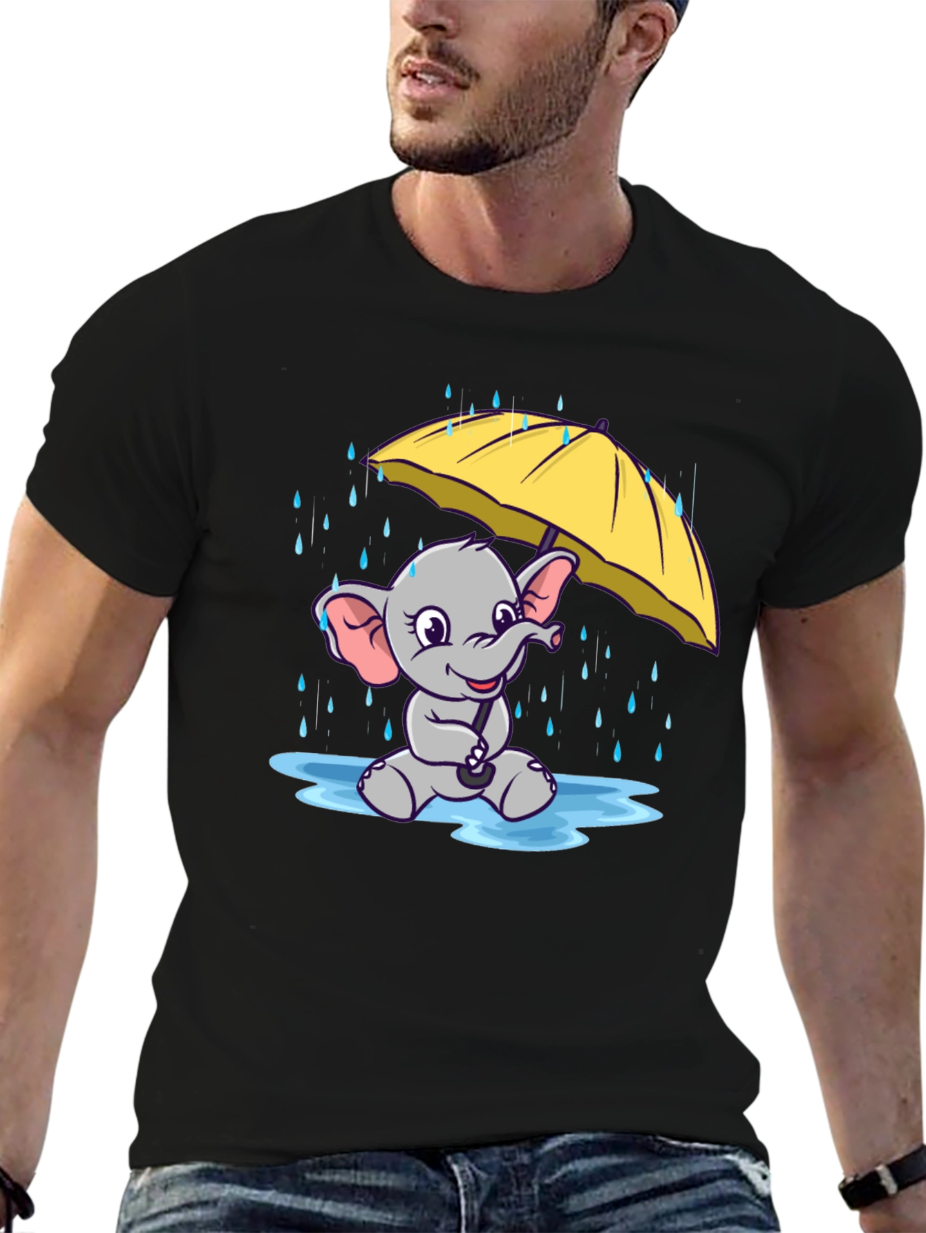Cute Elephant T-Shirt - Rainy Day Design