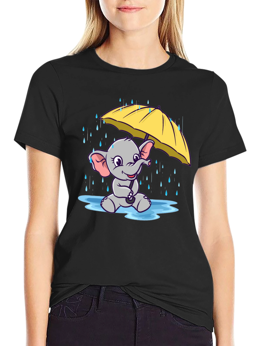 Cute Elephant T-Shirt - Rainy Day Design