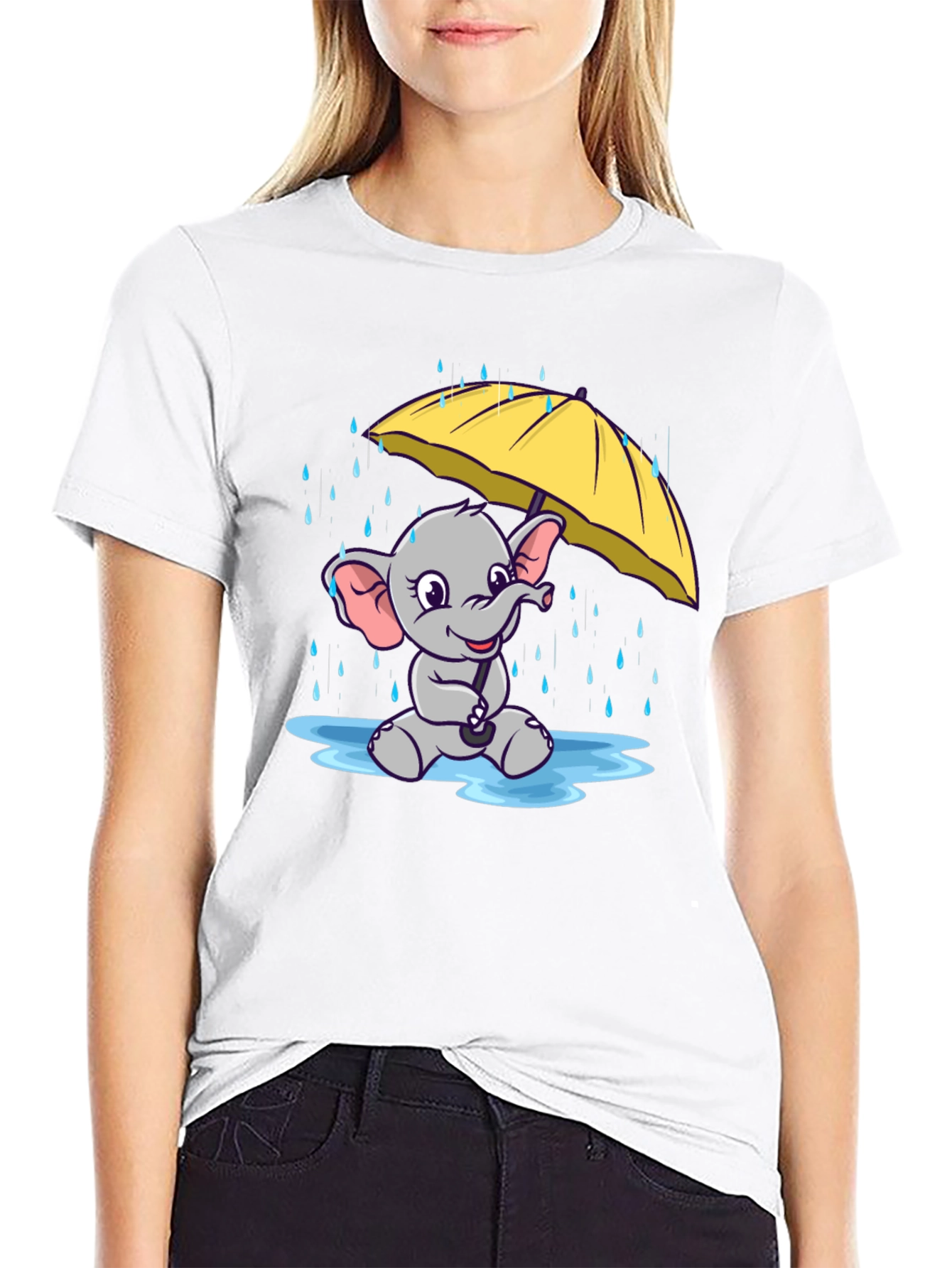Cute Elephant T-Shirt - Rainy Day Design