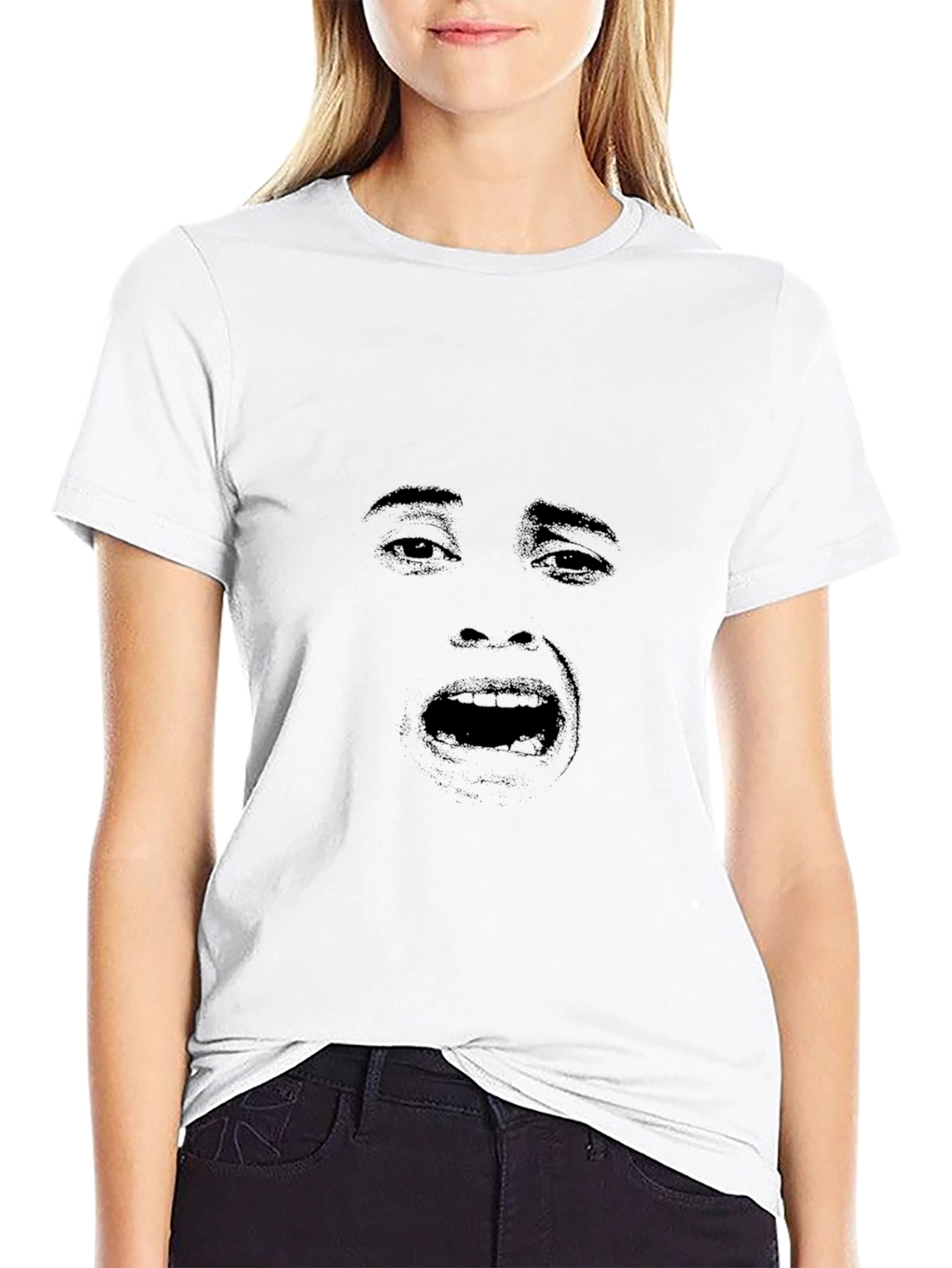 Face Graphic Black T-Shirt - Unisex Soft Cotton Tee