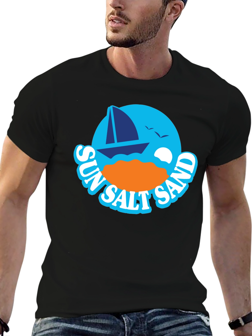 Sun Salt Sand Graphic T-Shirt - Black