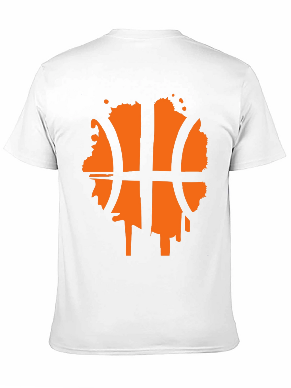 Mens Black T-Shirt with Orange Basketball Graphic