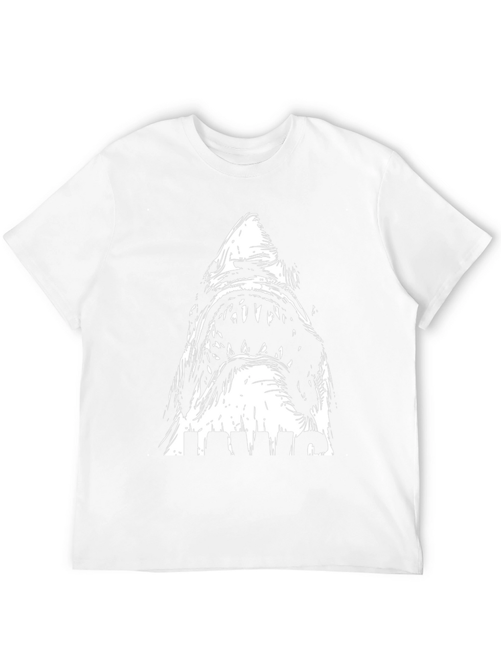 JAWS Graphic Print Crew Neck T-Shirt - Black
