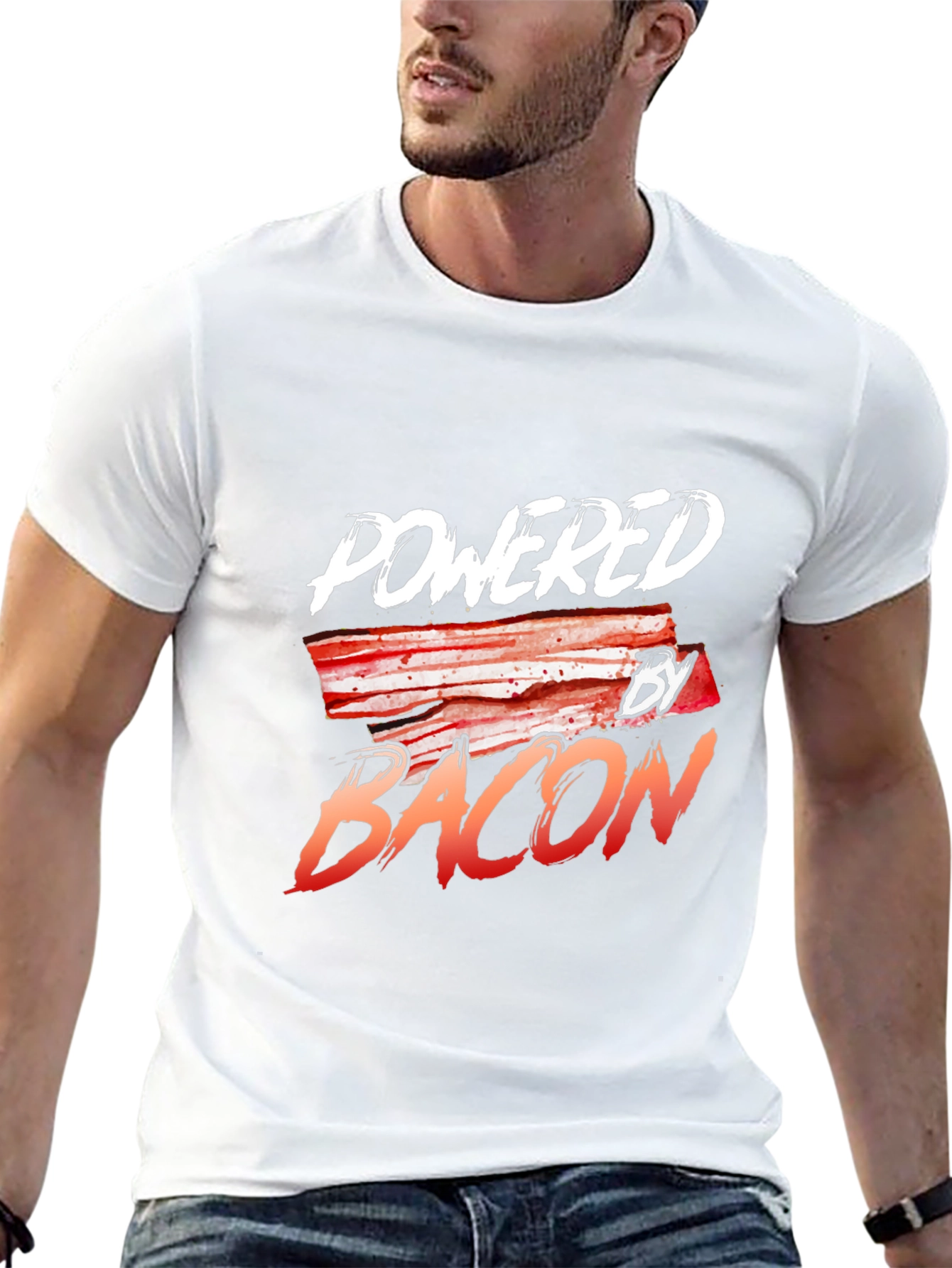 Powered By Bacon Black T-Shirt