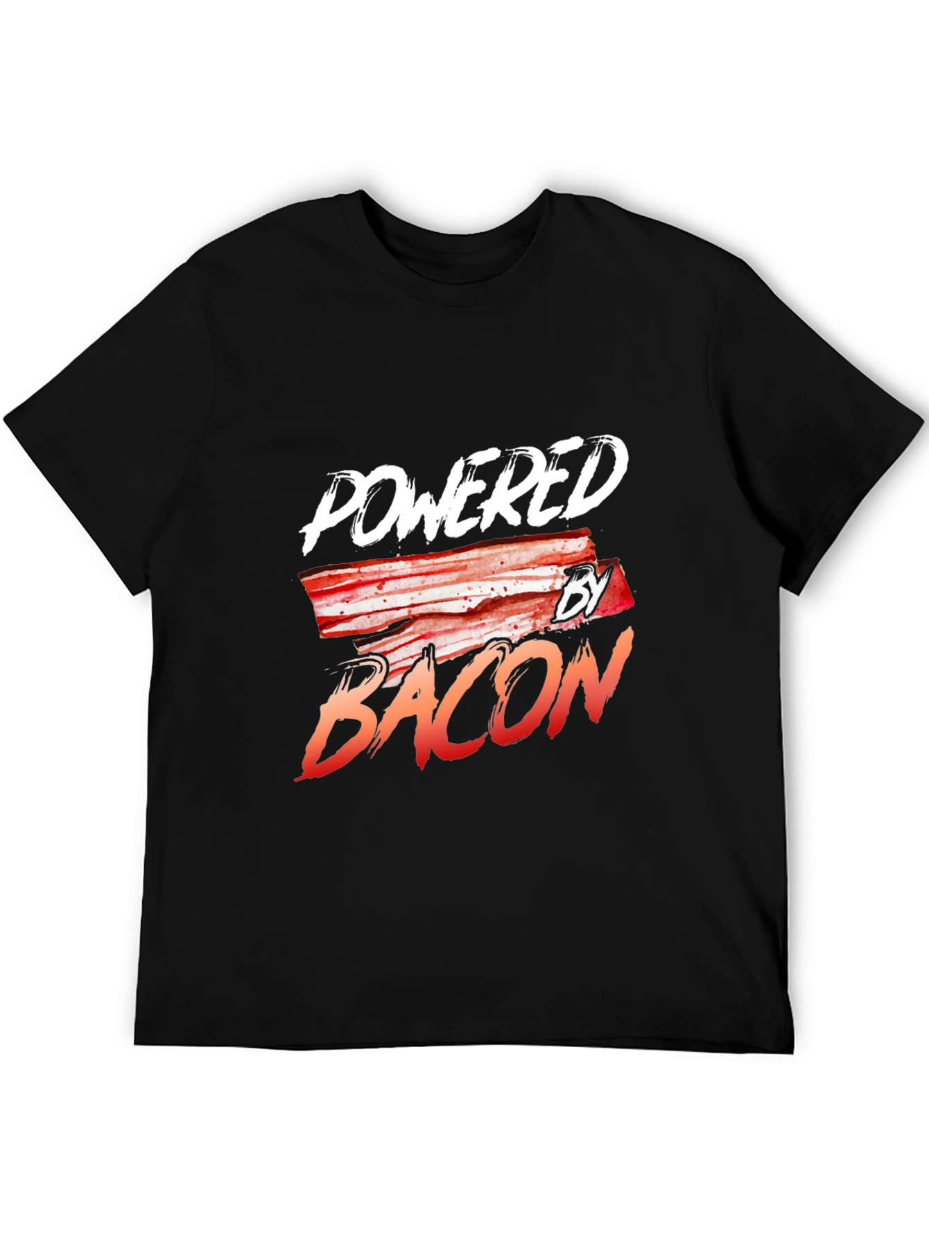 Powered By Bacon Black T-Shirt