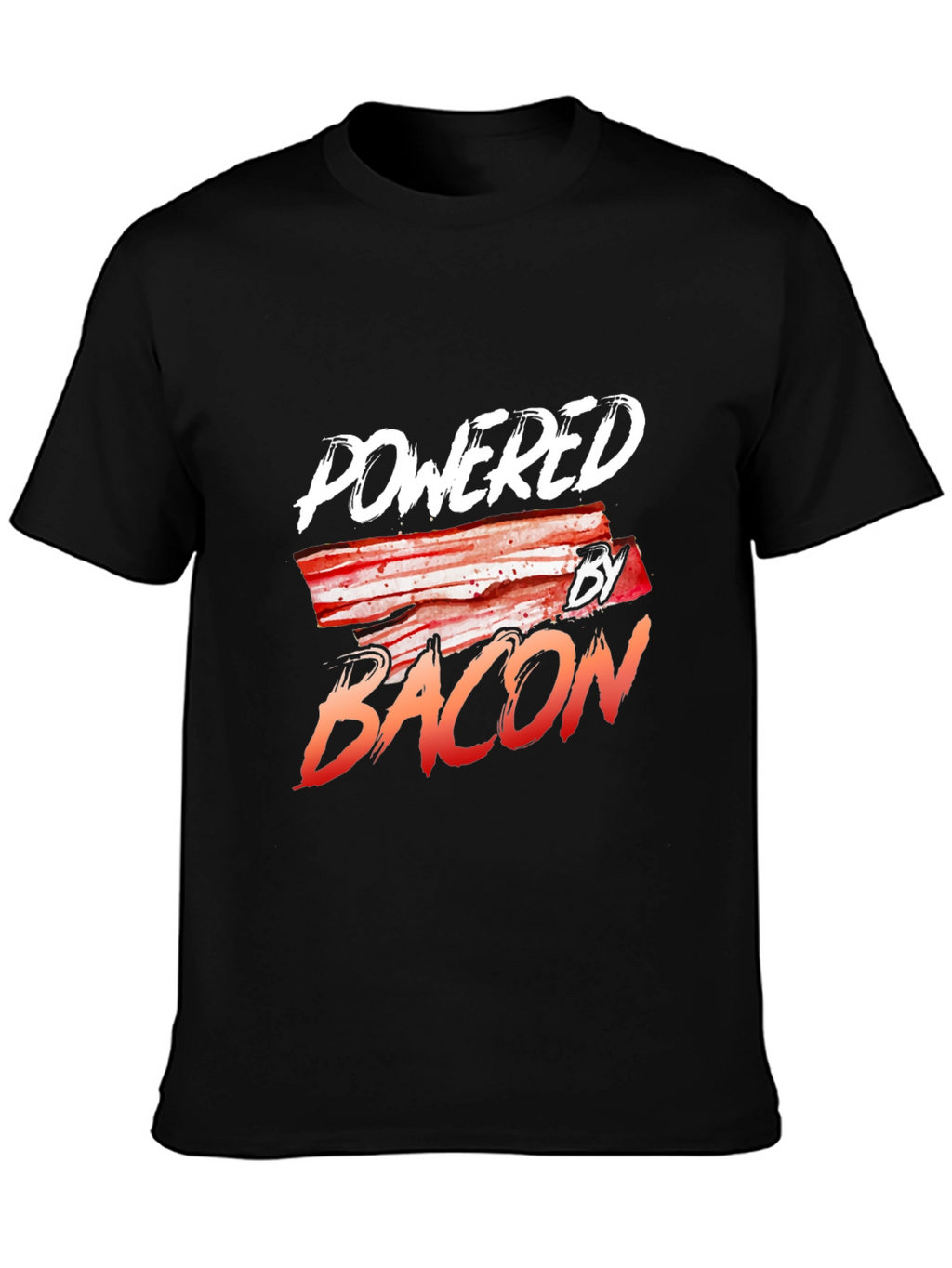 Powered By Bacon Black T-Shirt