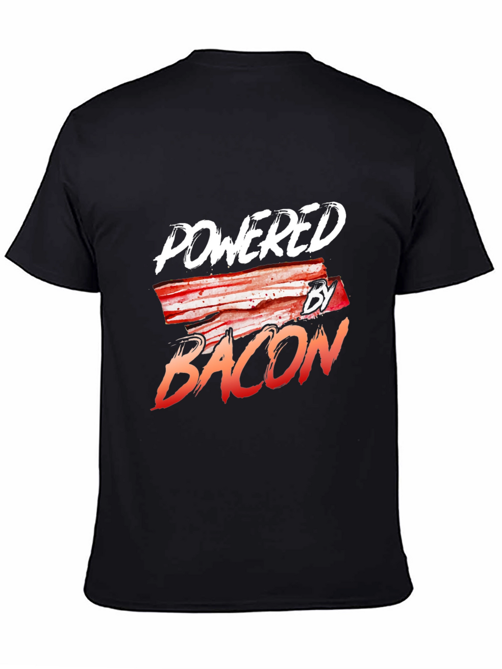 Powered By Bacon Black T-Shirt