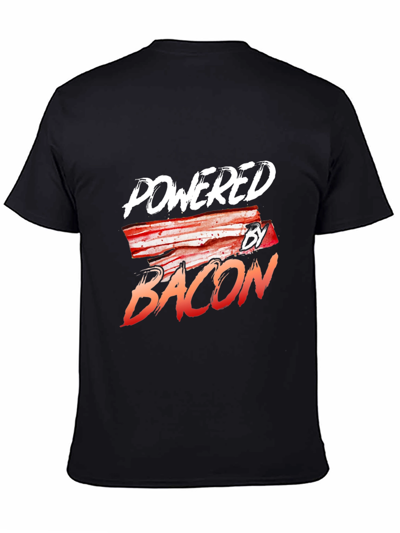 Powered By Bacon Black T-Shirt