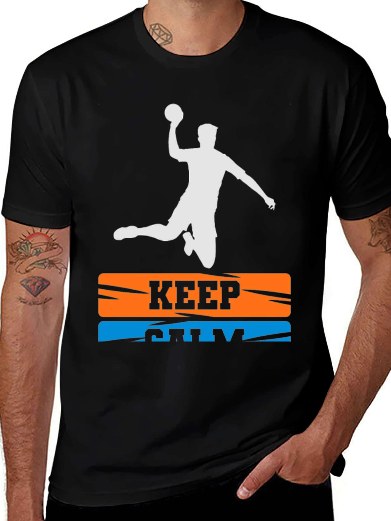 Keep Calm Handball T-Shirt - Player Silhouette Graphic Tee