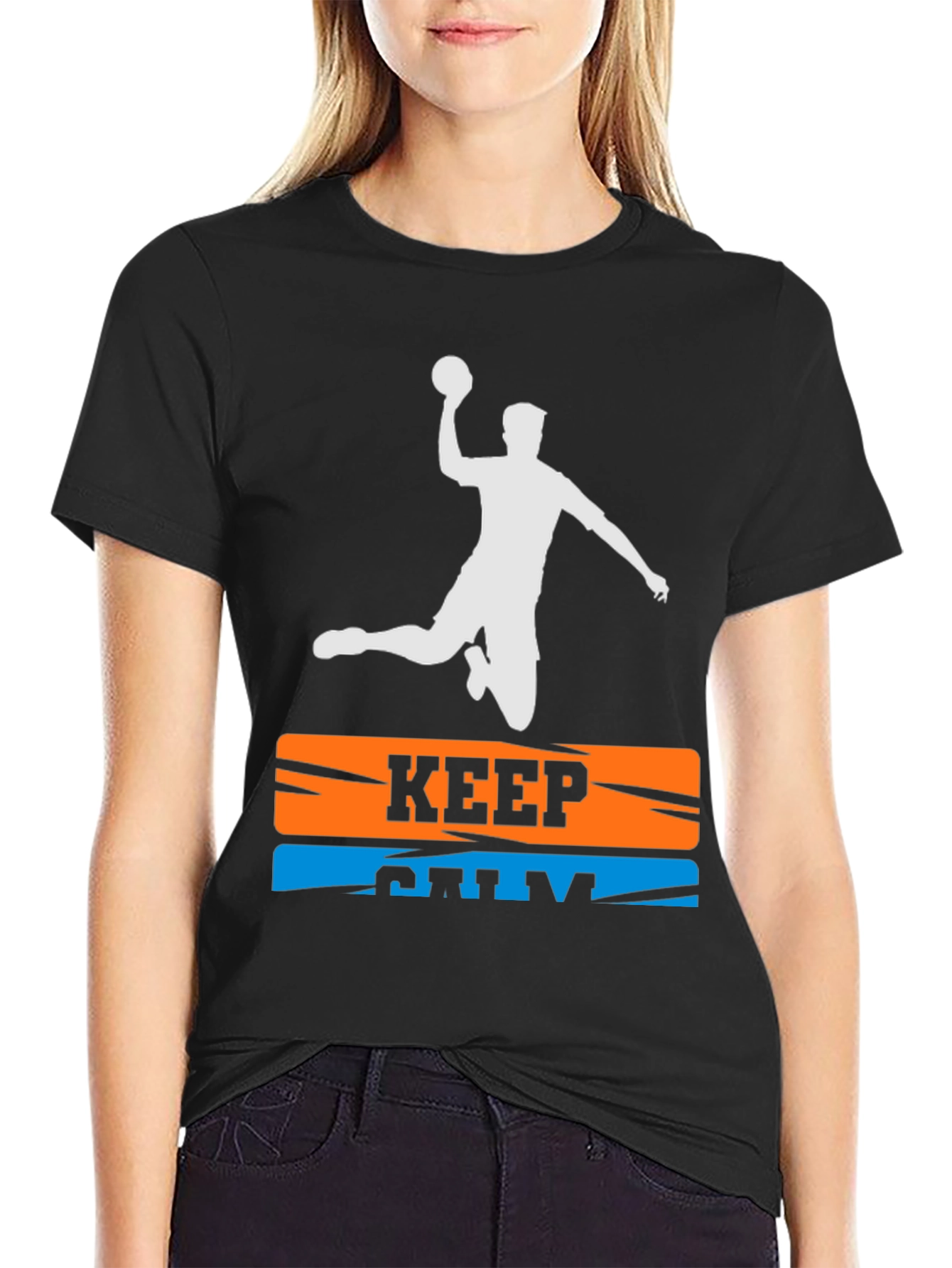 Keep Calm Handball T-Shirt - Player Silhouette Graphic Tee