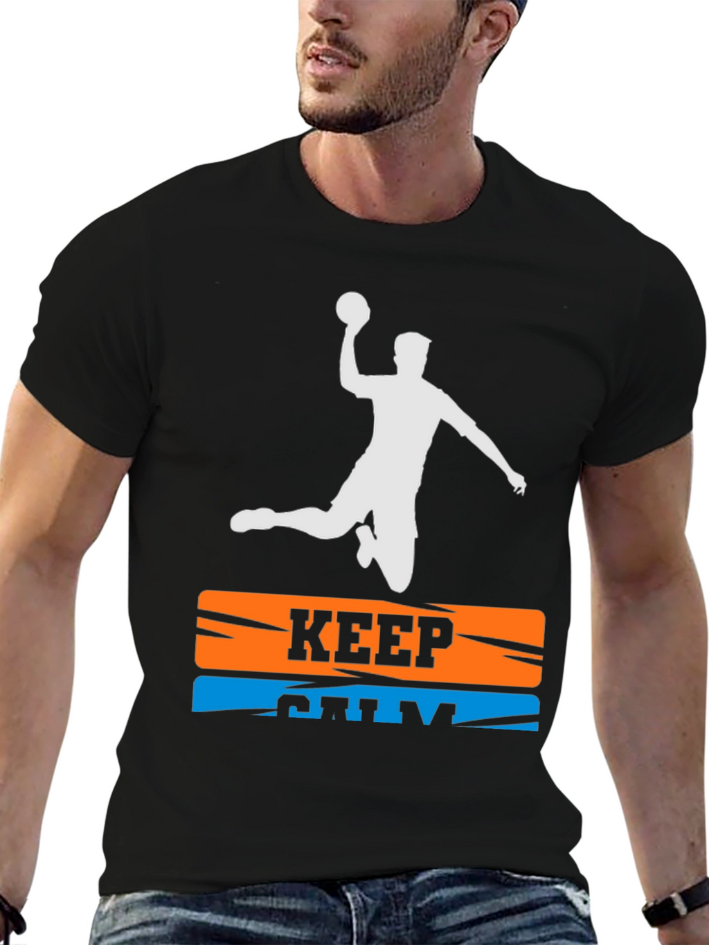 Keep Calm Handball T-Shirt - Player Silhouette Graphic Tee