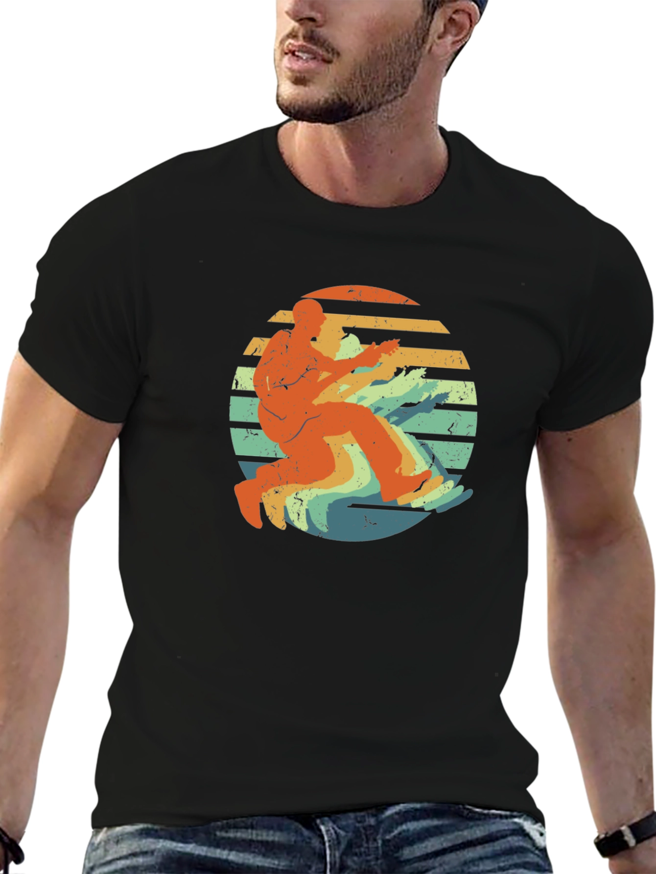 Retro Style Snowboarder Graphic Tee