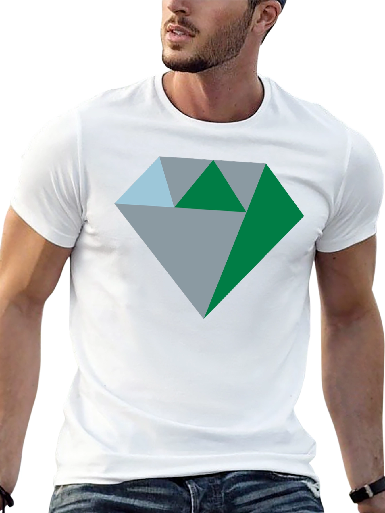 Geometric Diamond Graphic Tee - Stylish & Modern Design