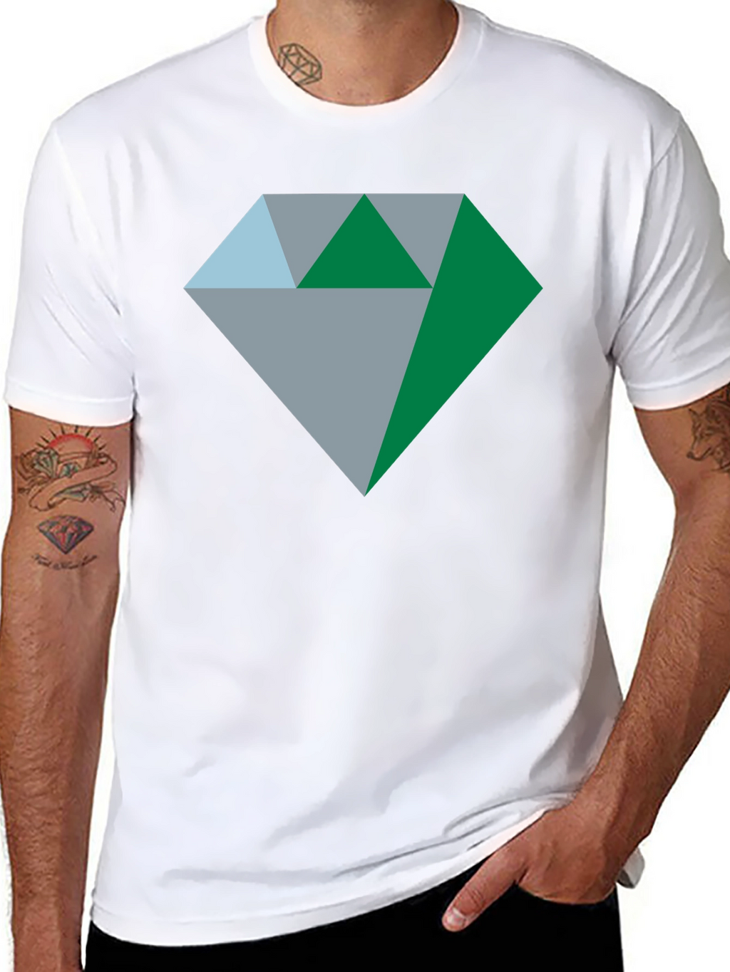 Geometric Diamond Graphic Tee - Stylish & Modern Design