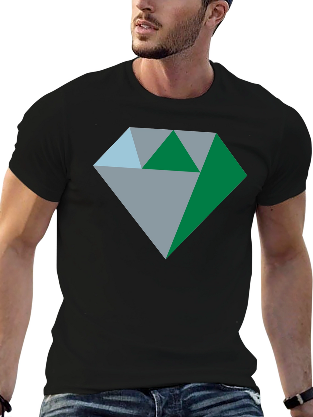 Geometric Diamond Graphic Tee - Stylish & Modern Design