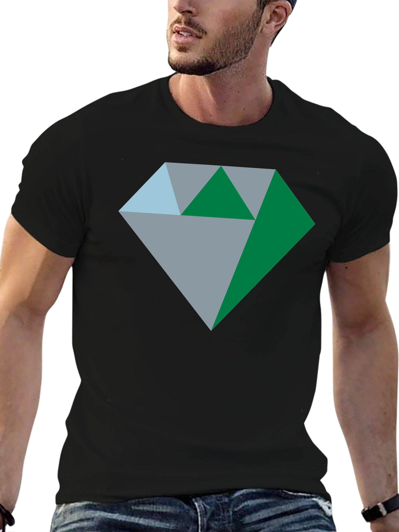 Geometric Diamond Graphic Tee - Stylish & Modern Design