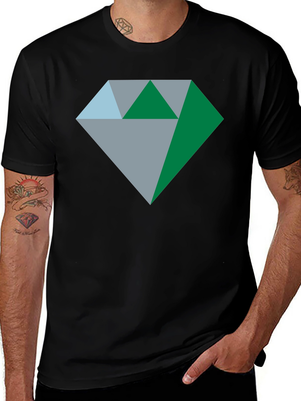Geometric Diamond Graphic Tee - Stylish & Modern Design