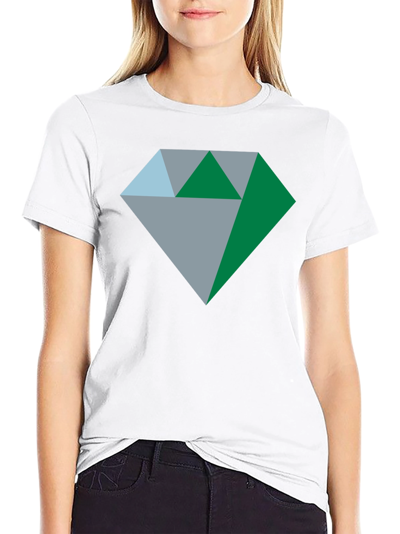 Geometric Diamond Graphic Tee - Stylish & Modern Design