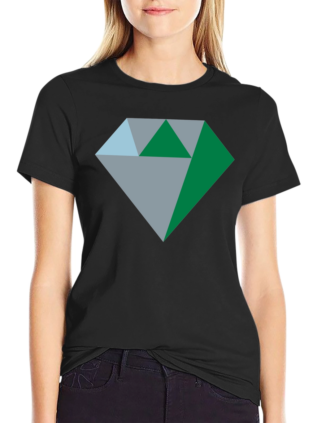 Geometric Diamond Graphic Tee - Stylish & Modern Design
